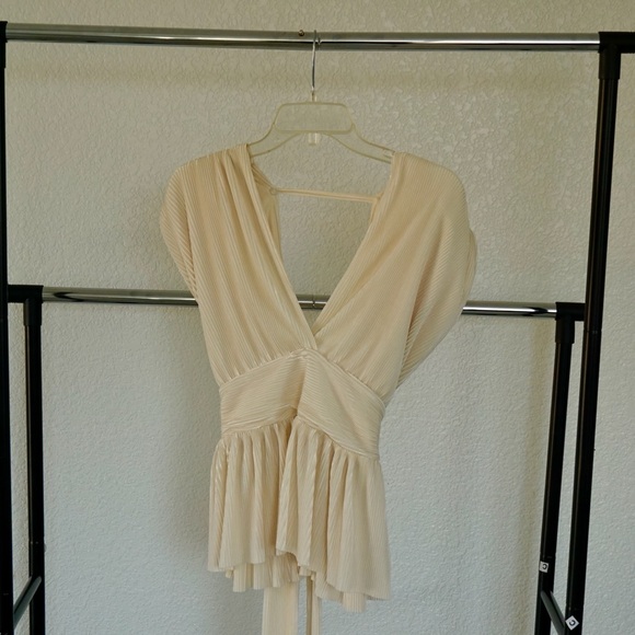 TEA BEIGE CHECKED BLOUSE main image 0